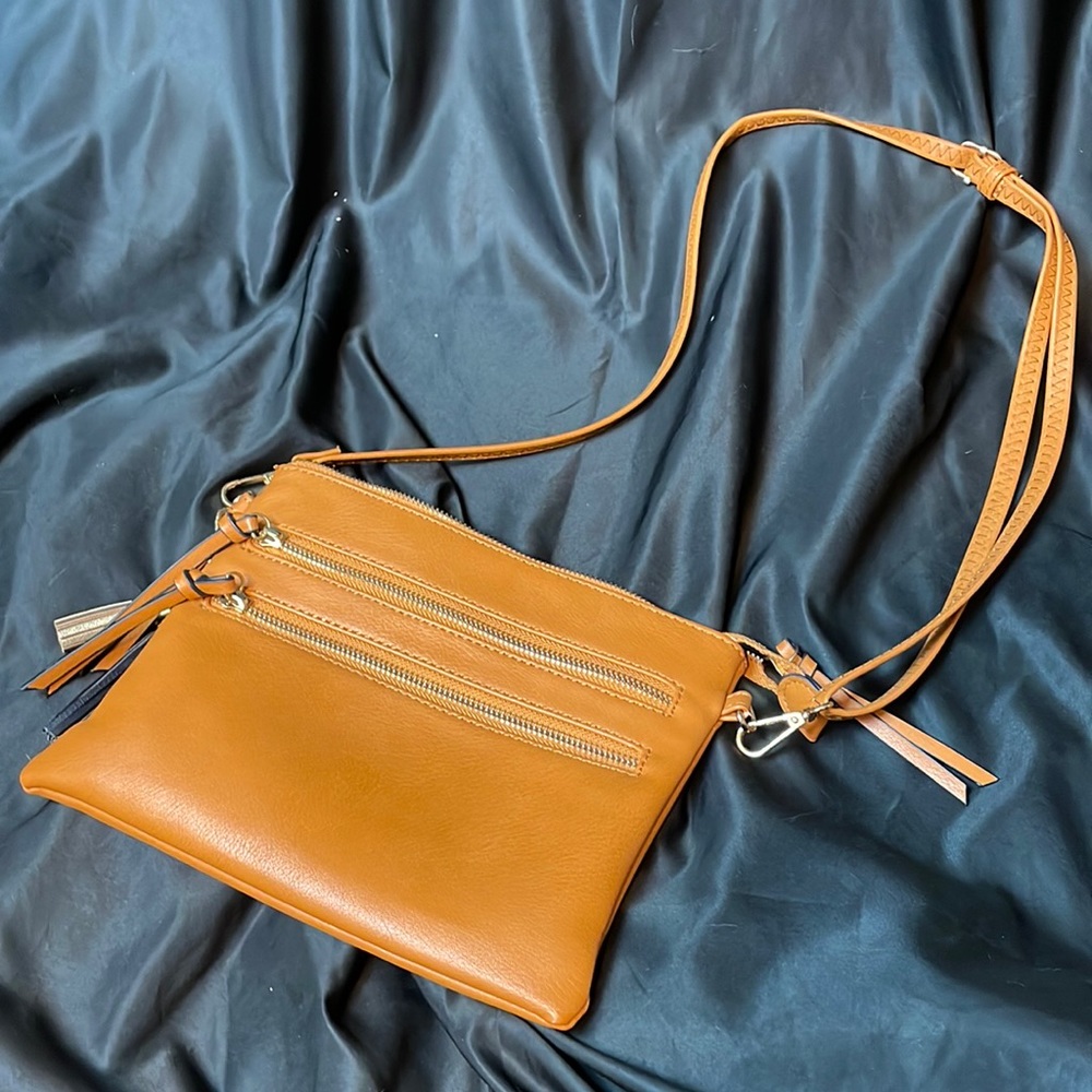 Perfect fall faux leather crossbody bag